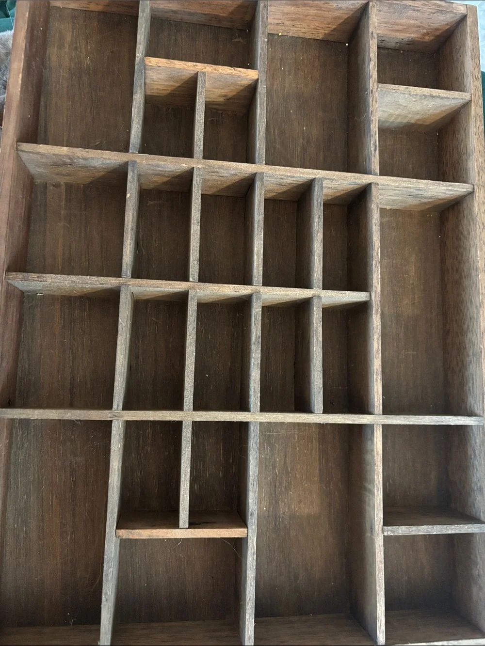 Wood Compartment Jewelry Organizer Tray - Brown